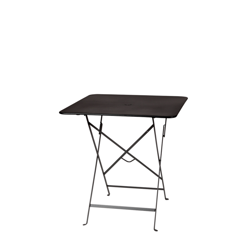 Mesa Trocadero cuadrada negra 70 x 70 cm para alquilar