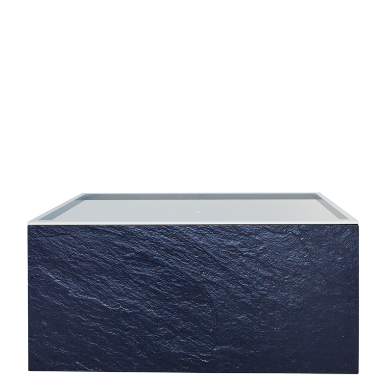 Buffet plegable pizarra con banco de ostras de acero inoxidable para alquilar